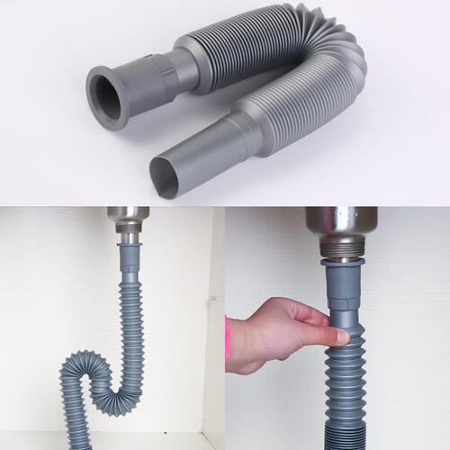 Drain pipe for sink wastewater pipe kitchen bathroom floor drain deodorizing anti-corrosion universal telescopic plastic extensible soft tube