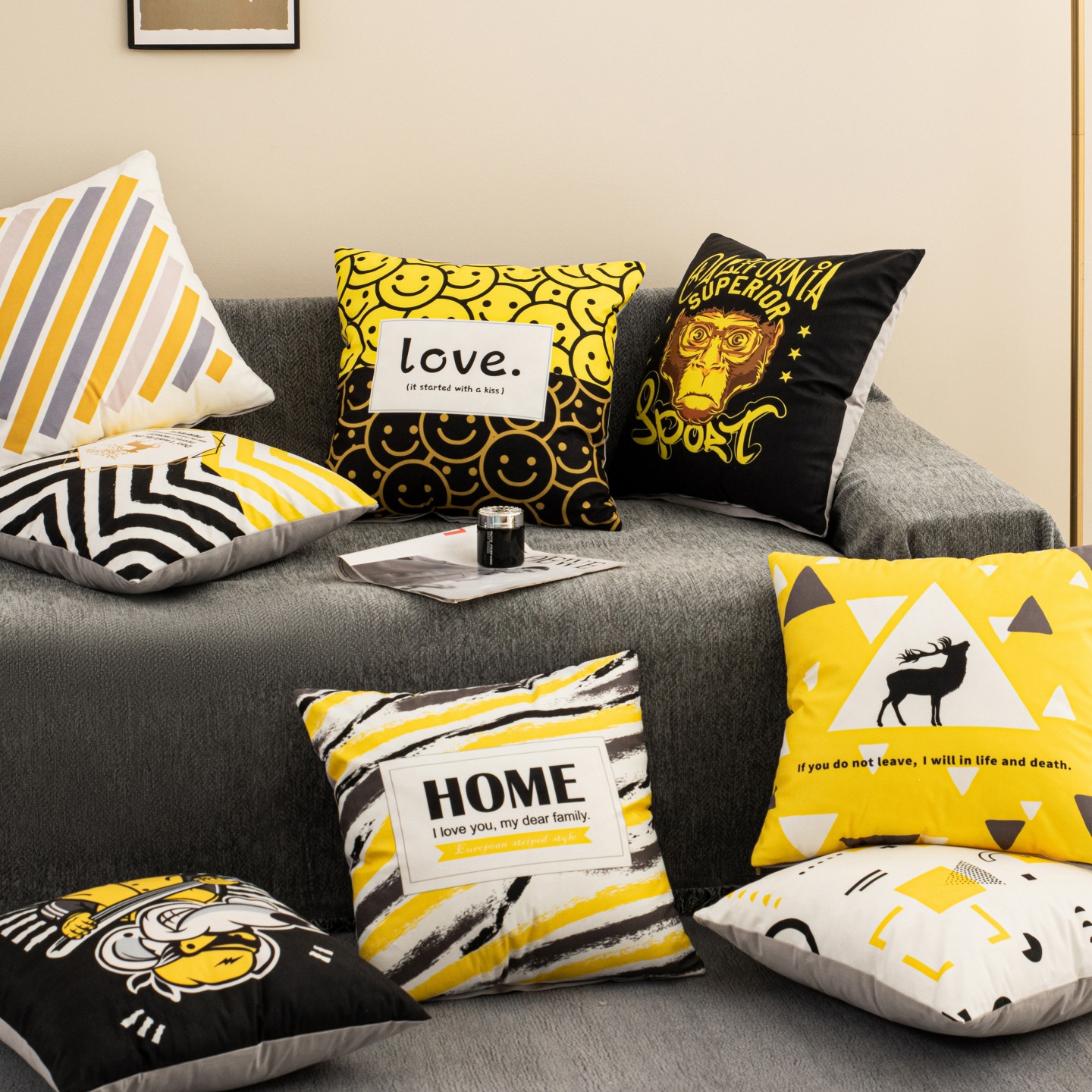 跨境北欧风仿超柔抱枕靠枕靠垫客厅卧室亚马逊速卖通外贸批发代发