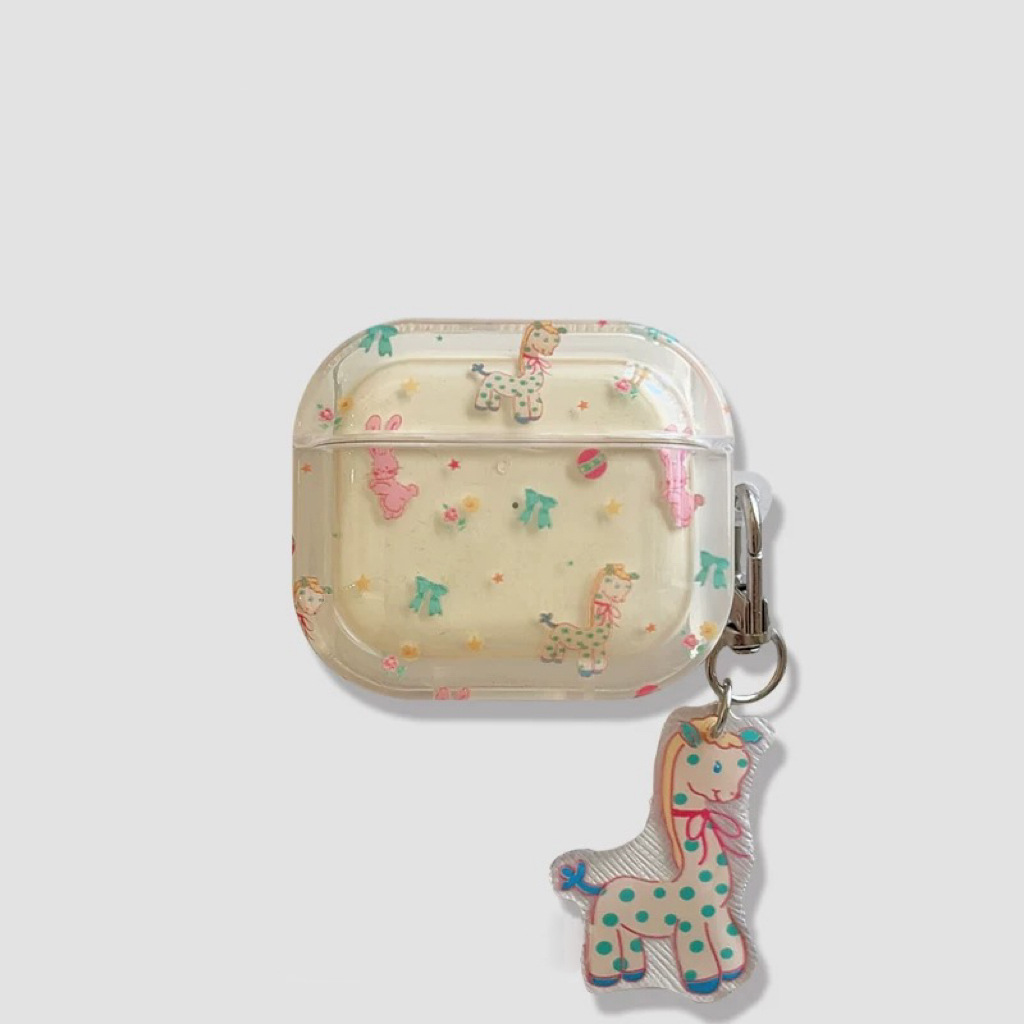 Ins Cartoon Girafa para Apple AirPods4 auriculares pro3 auriculares bluetooth conejo cubierta