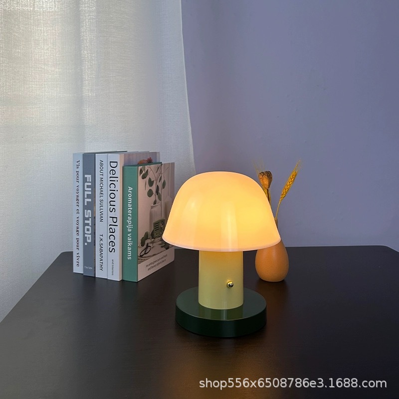 Lámpara de mesa/camping cFx Danish Setago con forma de hongo, luz ambiental nocturna recargable táctil regulable para estudio image 9