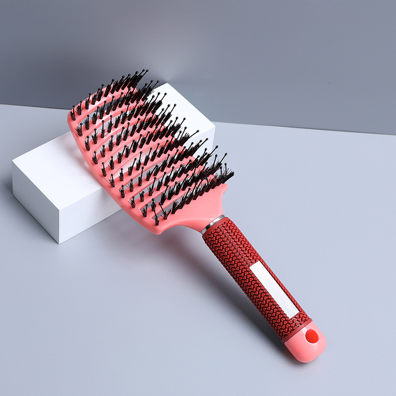 Peine curvo grande para mujer, peine de peluquería de dientes largos y anchos, peine de peinado de pelo rizado esponjoso, peine de masaje de costillas curvas de melena antiestática