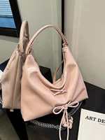 Backpack with bow, one-shoulder bag, capacious shoulder bag
