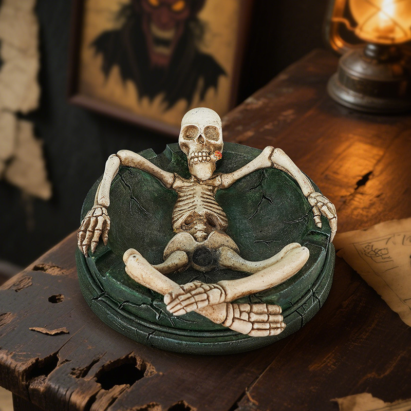  New Product Creative Personalized Skull Human Body Resin Ashtray Home Desktop Decoration Ornaments Halloween Gifts