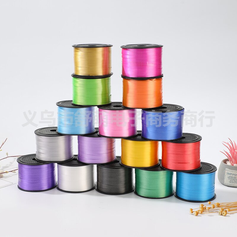 Source Factory 100 yards Smooth Surface Balloon Ribbon Party Festival Decorations Wedding Supplies Plastic Color Ribbon Balloon Ties