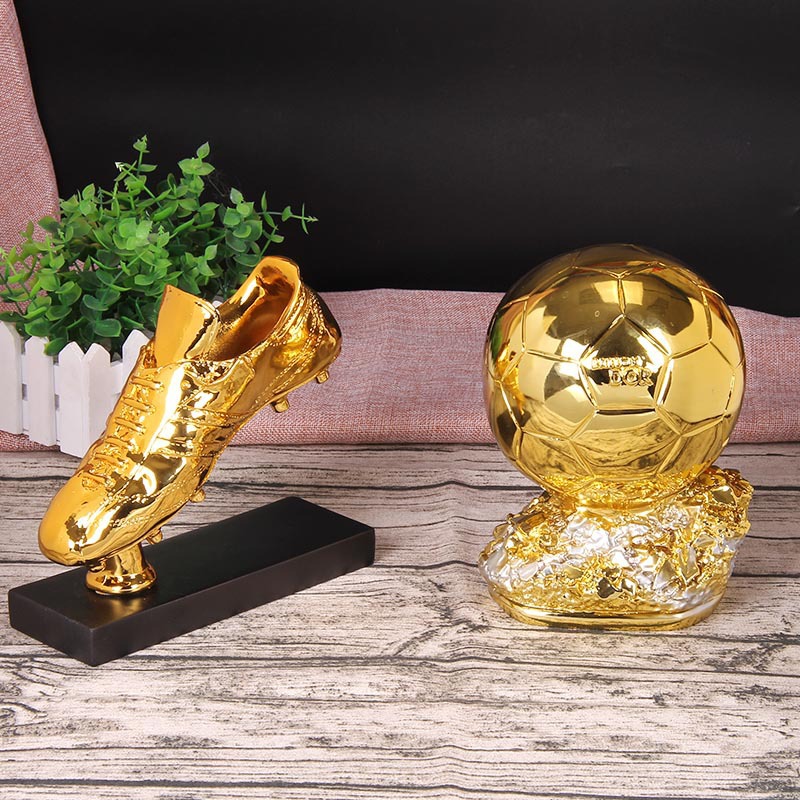 Bota de oro Premio bola de oro resina trofeo fútbol trofeo resina arte regalo recuerdo zinc aleación trofeo medalla trofeo