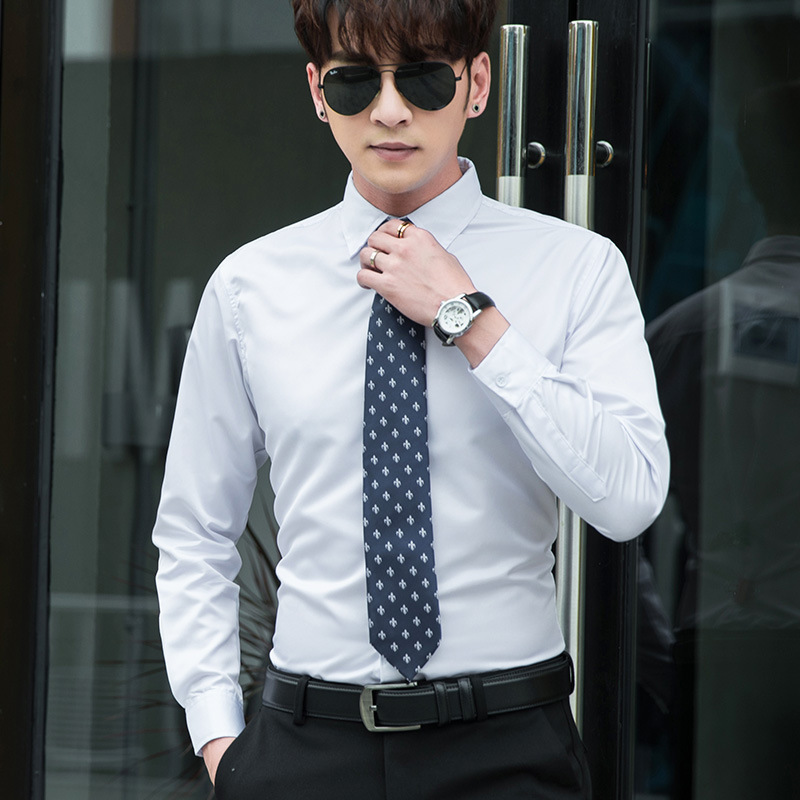가을과 겨울 전문 비즈니스 셔츠 남성 캐주얼 슬림핏 긴팔 셔츠 남성용 초대형 남성용 흰색 셔츠