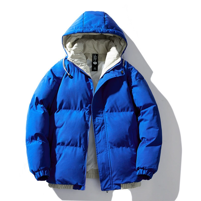 Keep warm down jacket with hood for leisure, Korean style, increased thickness