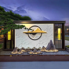 定制入户不锈钢影壁墙别墅庭院金属景观墙户外新中式金属迎门屏风