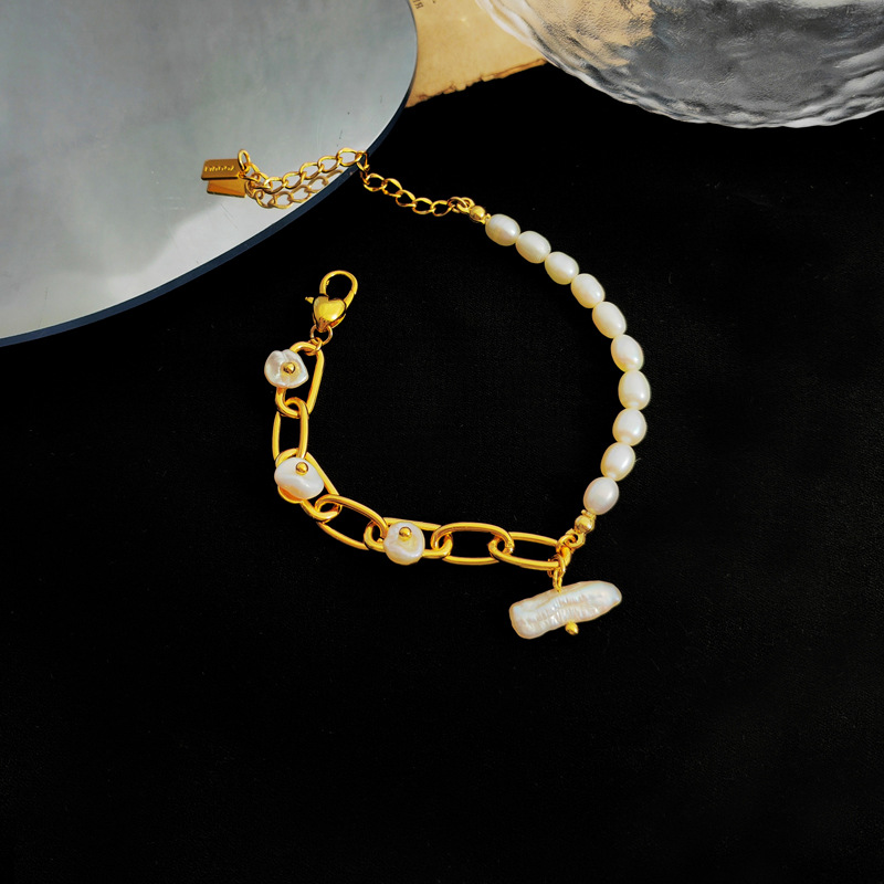 Fashion Irregular Copper Pearl Plating Bracelets 1 Piece