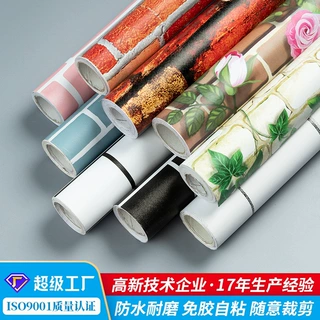 砖块图案墙纸自粘现货防潮卧室美化KTV装修壁纸即时贴欧式墙贴