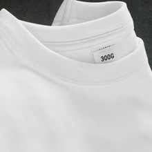 300g重磅純色不透美式精梳純棉T恤男休閑圓領夏短袖體恤打底衫白