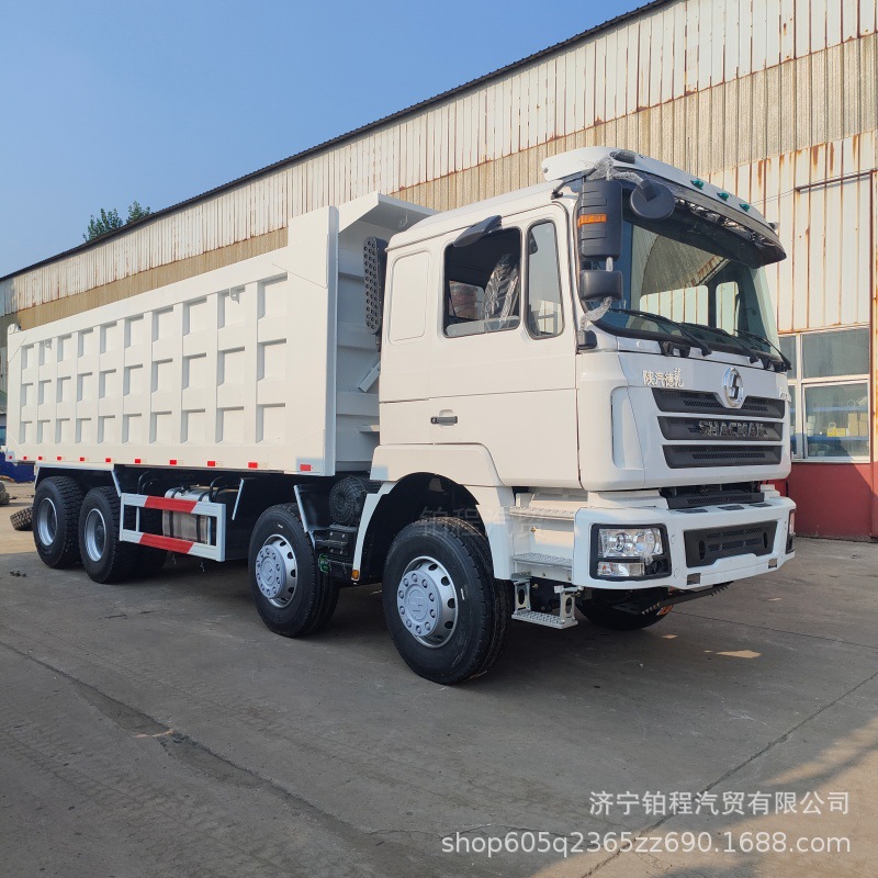 Cross-border sale of Shaanqi Delong front-four-wheel-rear-eight-wheel dump trucks, engineering box-type self-unloading tractor heads for mining and soil transport