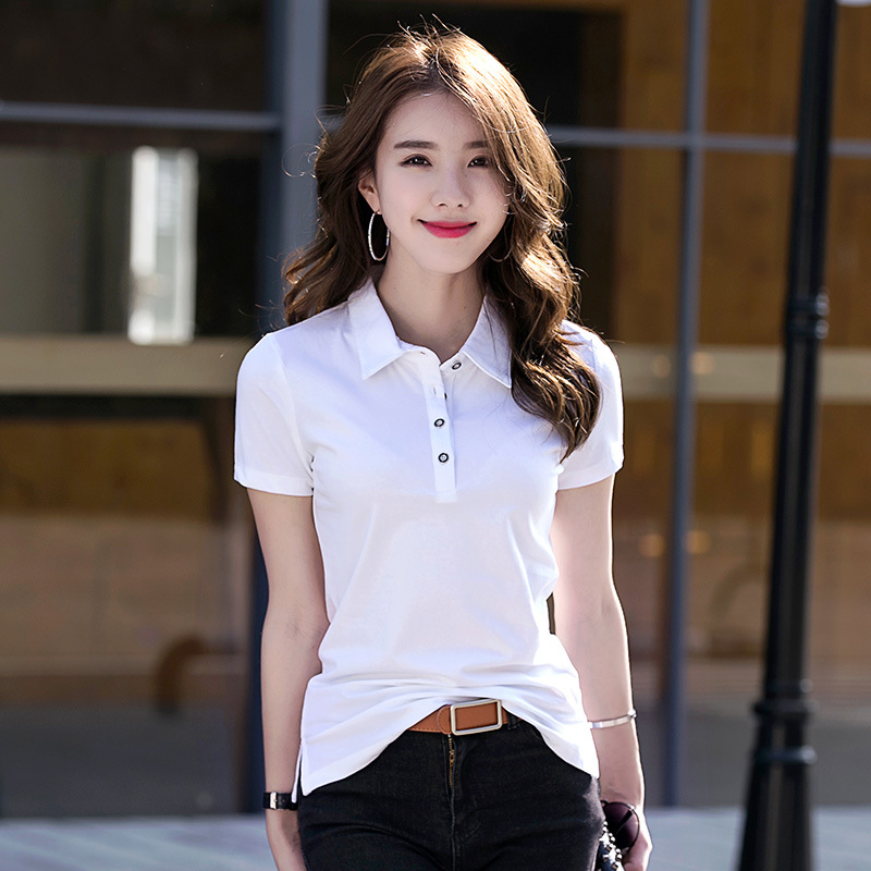 Custom POLO Shirt Corporate Group Jacket Cotton Lapel Top Elegant Korean Style Slim-fit Summer Clothes