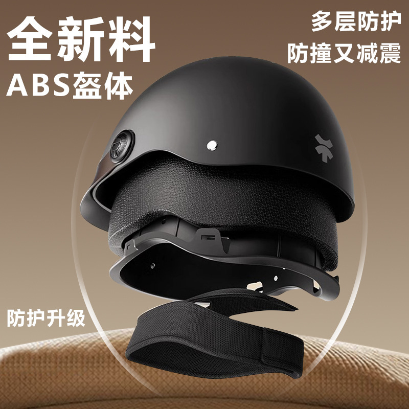 新しい国家標準 3C 認証夏レトロハーフヘルメット電動バッテリーカーヘルメット男性と女性のためのオールシーズン通気性のある軽量ヘルメット|undefined