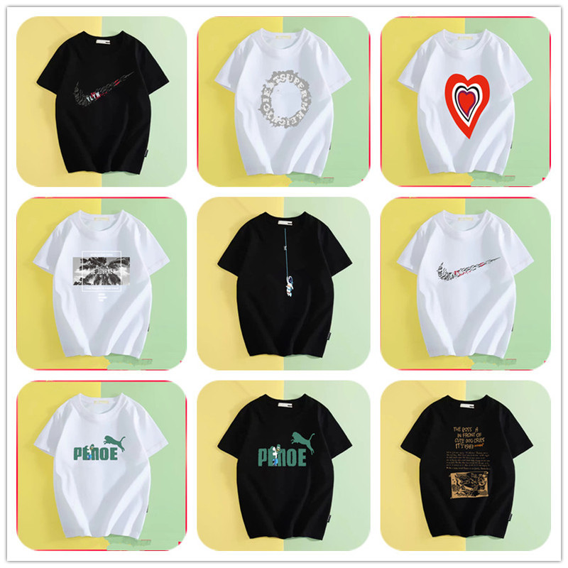 Short-sleeved T-shirt Men's Summer Pure Cotton Boys' Top Men's Fashion Brand Loose Sports Casual Men's Couple's T-shirt