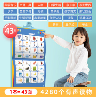 3Q Baby Chinese and English Audio Wall Chart Early Education Enlightenment Voice Hanging Picture Children's Toy Factory Straight Hair Large Wholesale