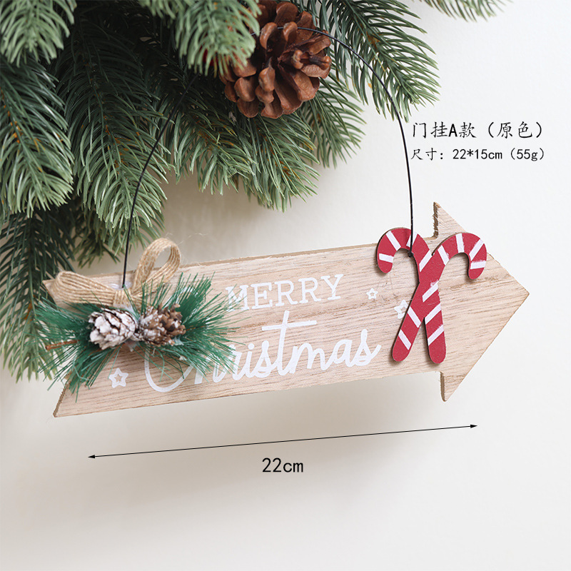 Ins madera tarjeta de bienvenida Inglés Feliz Navidad tarjeta de letras Navidad árbol de Navidad decoración creativa colgante colgante