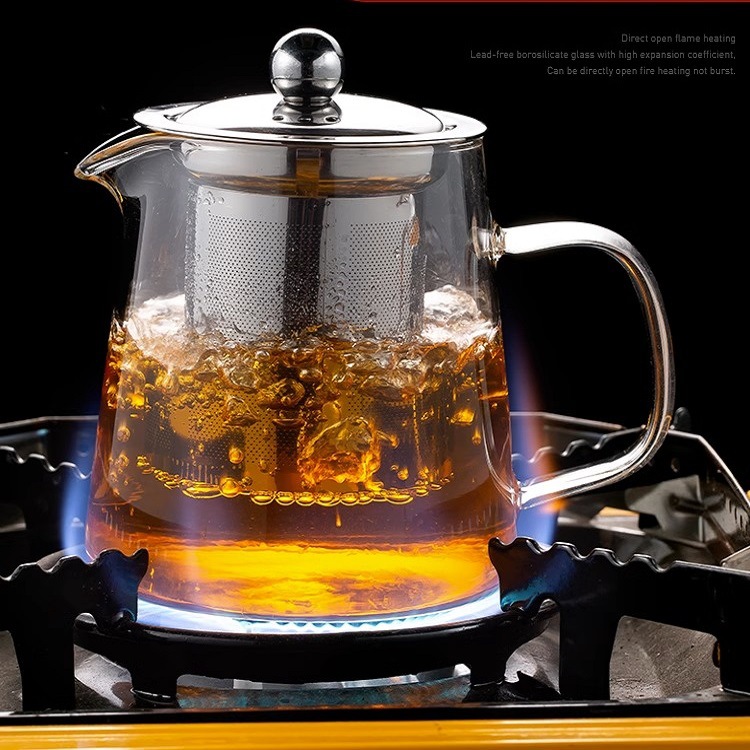 Glass teapot household heat-resistant and high-temperature tea brewer stainless steel filter liner tea water separation brewing tea brewer