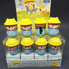 品恩2801硅胶女孩帽子单孔卷笔刀可爱郊游女孩笔刨学生转笔刀奖品