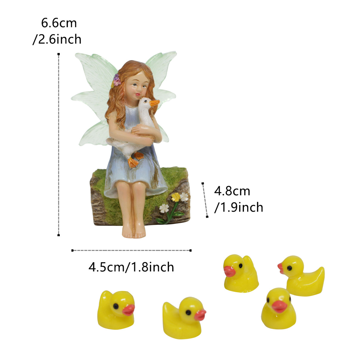Creative courtyard balcony gardening luminous fairy decoration gift home simulation resin duck decoration ornaments