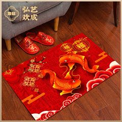 紅色喜慶入戶地墊家用入戶門墊進門口腳墊子蹭土防滑地毯廠家直供