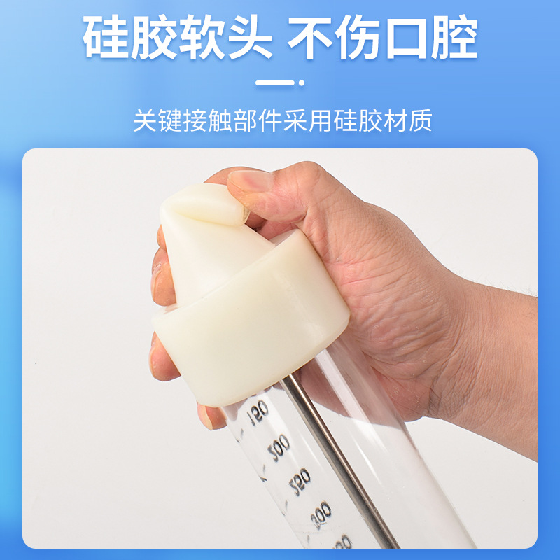Veterinario inyector de medicamento 500ml para vacas y ovejas, Aguja de gran capacidad para cerdos inyector de pistolas de medicamento para administrar medicamentos