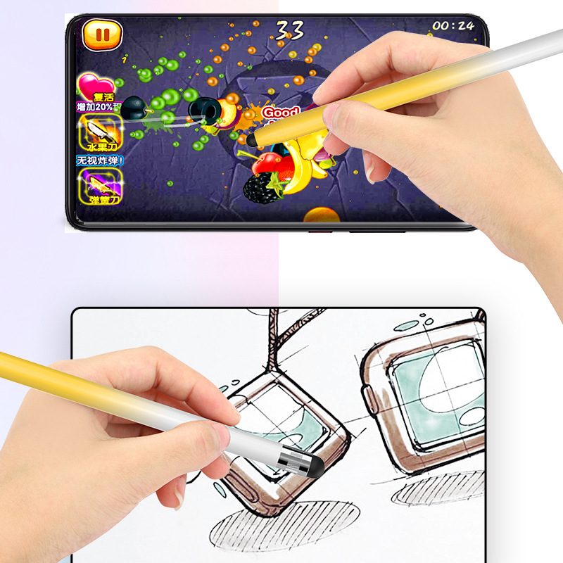 De doble cabeza gradiente de metal universal de la pantalla táctil pluma clásica pantalla táctil capacitiva de la pluma para Apple Tablet Android lápiz táctil