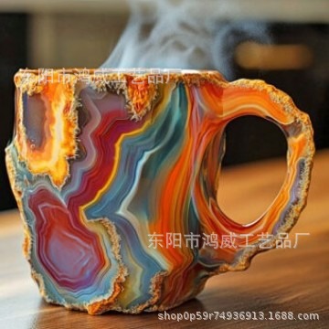 2024 Tazas de café de cristal mineral nuevas tazas de café de resina de cristal mineral nuevos productos