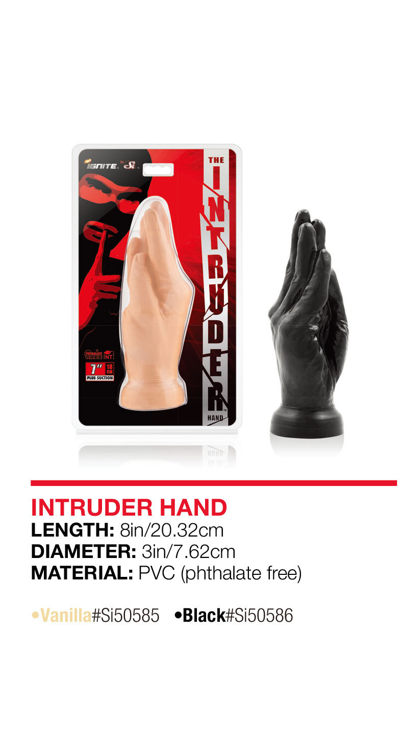 Palm Anal Plug Dildo, Black PVC Long Shaft, Unisex Adult Toy — detail image 1