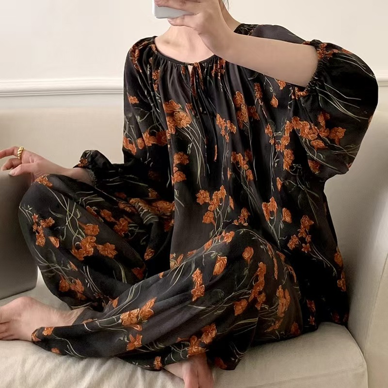 HX2421 대형슈트+머리끈-가을꽃