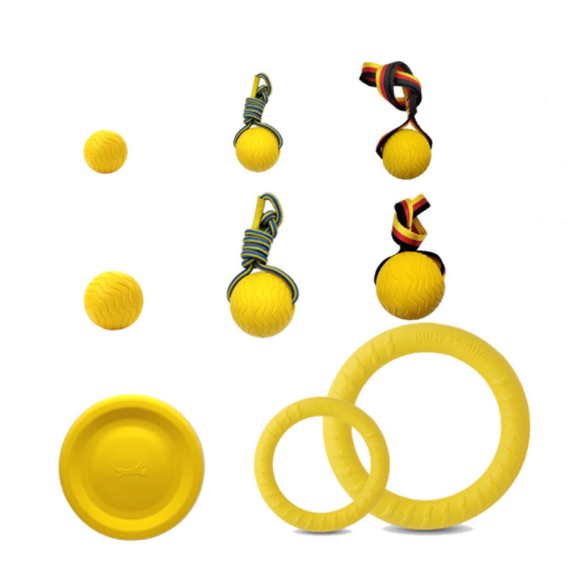 狗狗球浮水飛盤訓(xùn)犬拉環(huán)耐咬磨牙寵物球新款新模具EVA寵物玩具球