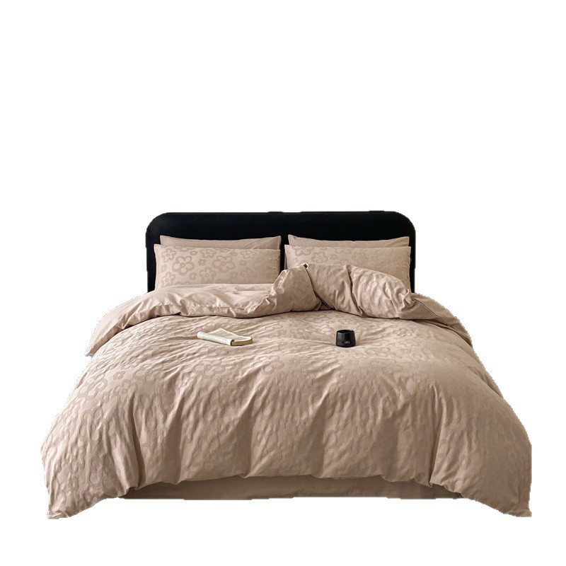 Luxurious All-cotton Jacquard Four-piece Bedding Set Soft Linen_voghion.com