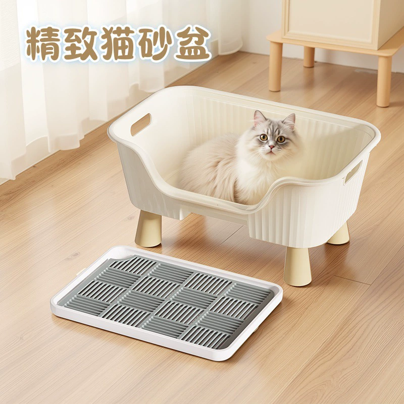 Крупный глубокий кошачий туалет полузакрытый, большой вместимости, простой лоток для кошачьего туалета, очень большой, с защитой от разбрызгивания, кошачьи принадлежности
