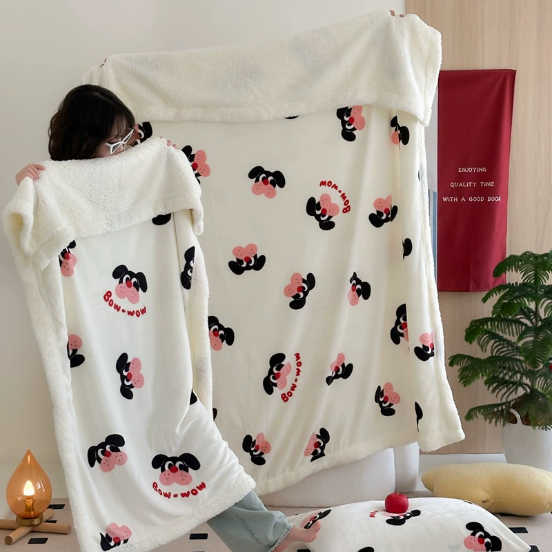 Новое Cartoon Milk Velvet Lamb Velvet Blanket Autumn and Winter Thickened Nap Blanket Office Lunch Break Air Conditioning Velvet Blanket Cover