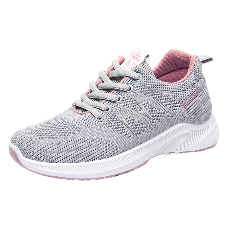 Zapatos para mujer 2025 verano nuevo estilo transpirable tejido de malla zapatos para correr para mujer zapatos deportivos planos ligeros de suela suave para mujer