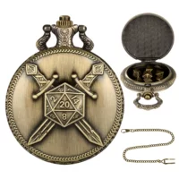 2024 новый продукт внешней торговли DND Dice Jewelry Creative Ретро Воин Меч Карманные часы Корпус Фабрика Прямые продажи