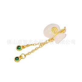 国风福袋宋锦配饰镶钻吊坠项链手串饰品 点缀衣襟上的美好寓意