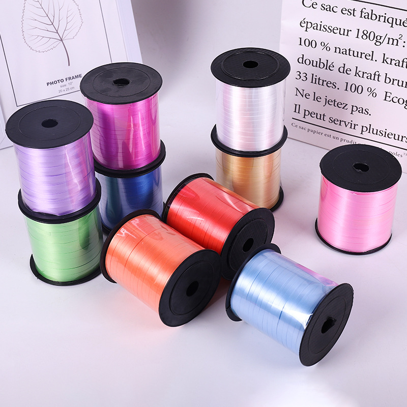 义乌批发婚庆节庆扎气球塑料丝带 气球绳 蛋糕绳子彩带5mm*250码|ru
