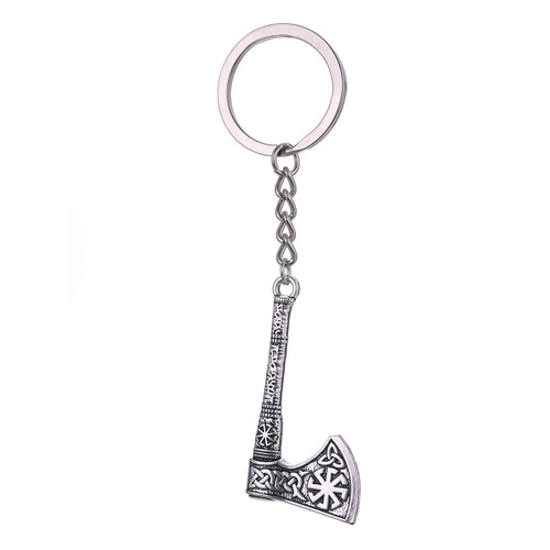 Factory direct sales Nordic personality retro style Viking ax pendant fashionable new versatile alloy ancient silver keychain