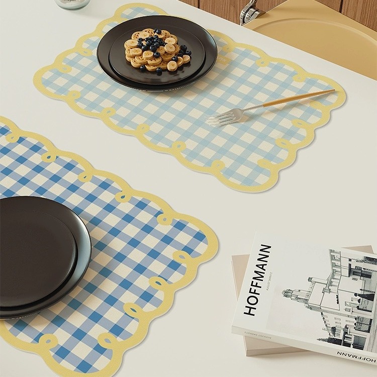 Cojín de comedor occidental de estilo crema mesa resistente al quemado resistente a altas temperaturas platos de comedor platos de cojín a prueba de agua a prueba de aceite mesa cojín de tazas de cuero image 3