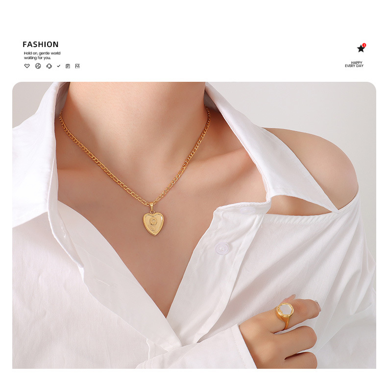 French Style Geometric Titanium Steel Necklace Plating Stainless Steel Necklaces