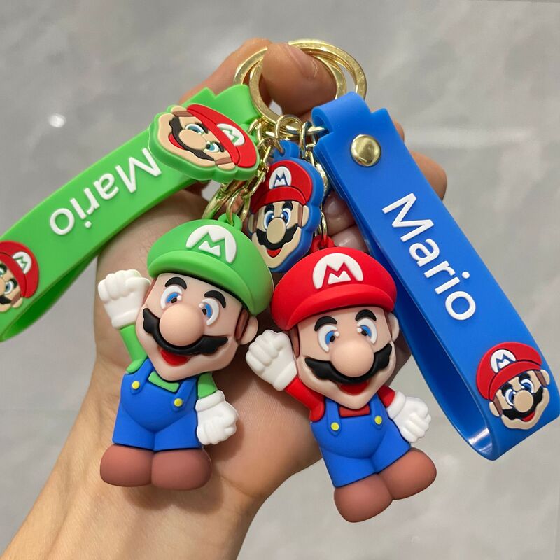 Cross-border Super Mary Mario Keychain Small Gift Car Keychain Bag PVC Soft Glue Pendant Wholesale