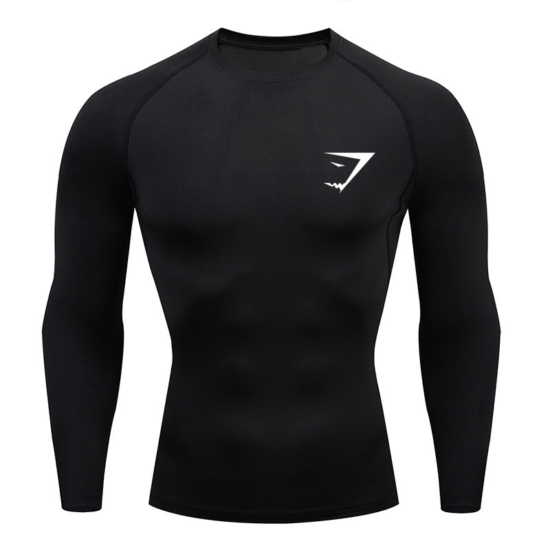 Compression Long Sleeve Shirt Sports Fitness T-Shirt Men's Muscle Quick-Drying Fitness Sportswear Sun Protection Sports Bodysuit
