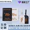 跨境pu皮革烫金oem皮质婚庆礼品先生小姐证件包护照夹行李牌定制