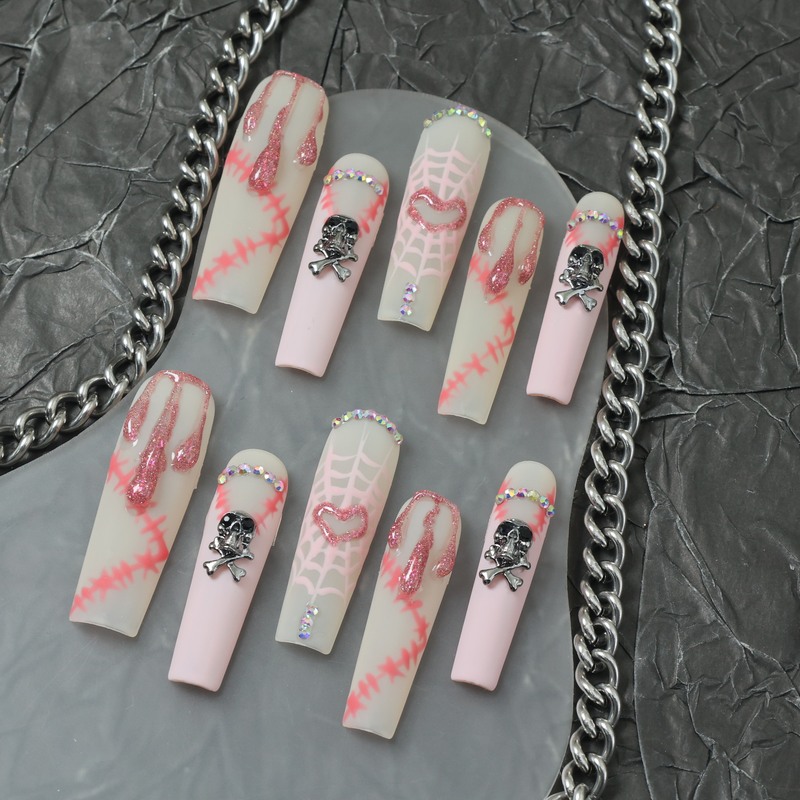 Cross-Border Handmade Wearable Nails European and American Halloween Easter Temu Export Hot-Selling Nail Art Nails Dropshipping Batch