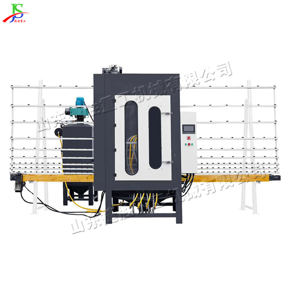 máquina de chorro de arena de espejo de baño vertical máquina de chorro de arena de vidrio sincronizada correa de transmisión máquina de chorro de arena de vidrio automática