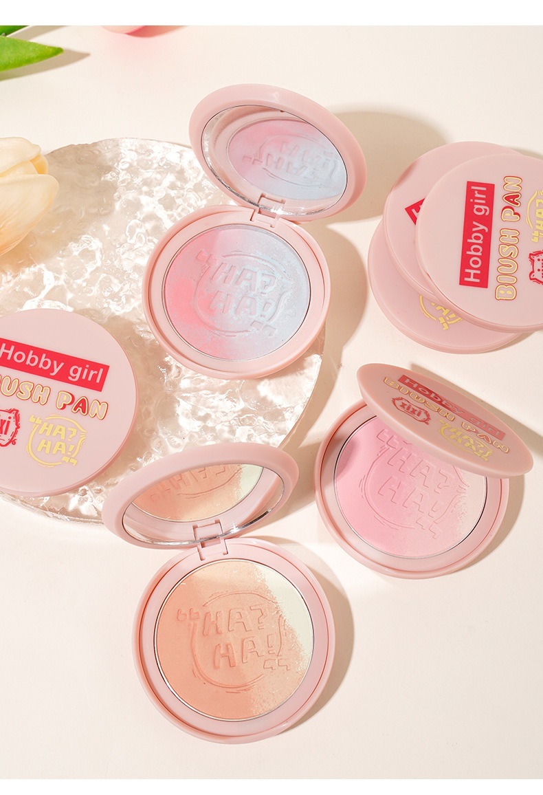 xixi's energetic summer gradient blush palette brightens up the natural nude makeup with a slightly tipsy blue and purple blush. Affordable blush for students undefined