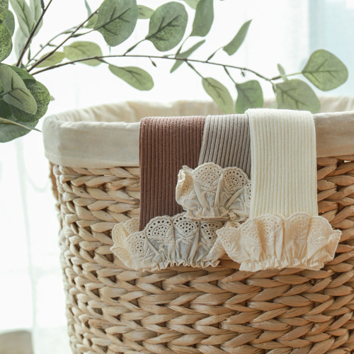 Baby girl socks, spring and autumn breathable high socks, newborn baby Korean mid-calf socks, lace princess socks