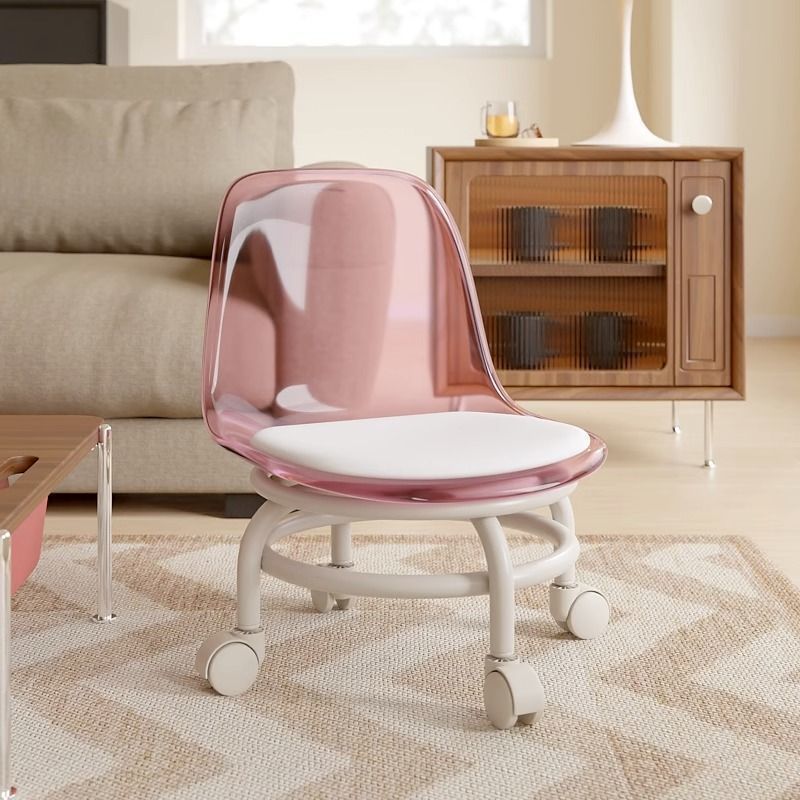 [아크릴 등받이 모델] 회전형 핑크