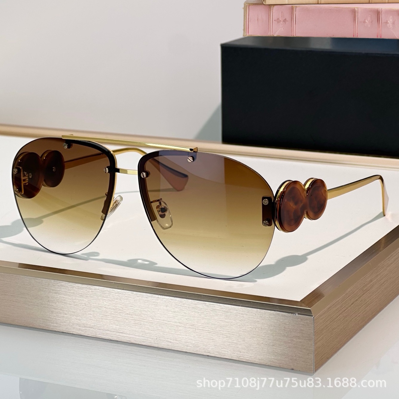 New cross-border European and American style metal aviator sunglasses ve2250, trendy head-shaped design, unisex casual sun protection sunglasses